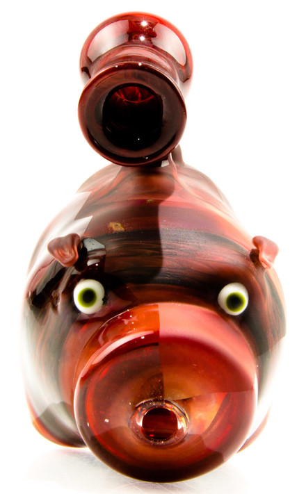 Red Sandblasted Pig Dab Rig by Skoeet #186