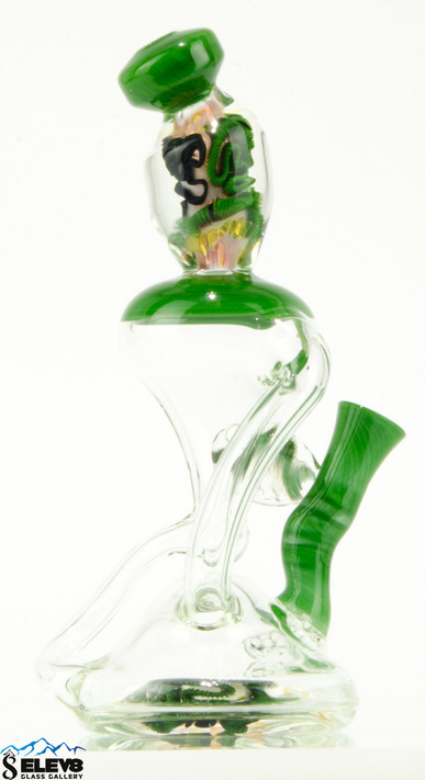 Inside Out Floating Recycler with Marbled Green & UV Color #205 Inside Out Floating Recycler with Marbled Green & UV Color #205