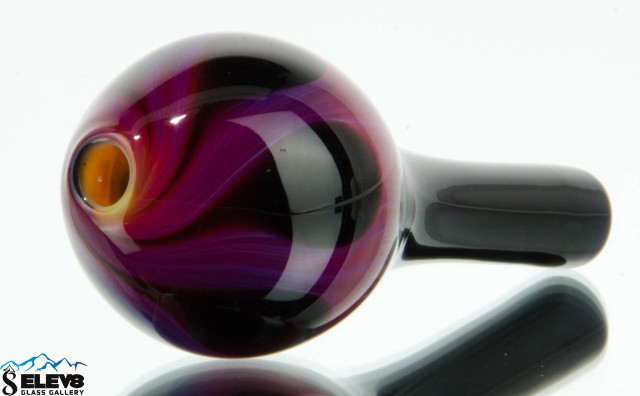 Custom Whip Mouthpiece Black & Double Amber Purple by Simply Glass #243