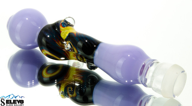 Custom Spherical Flavor Disc Wand with "Tool" wig wag section with violet and opal #62