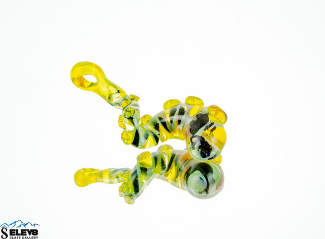 Black and Yellow Tentacle Pendant by Sean O'tron Glass Works #10 Black and Yellow Tentacle Pendant by Sean O'tron Glass Works #10