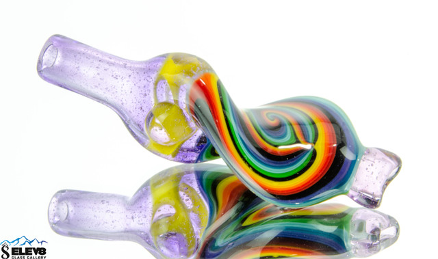 Transparent Purple to Skittles UV Reactive Custom Mouthpiece by Steve Kelnhofer #302 Transparent Purple to Skittles UV Reactive Custom Mouthpiece by Steve Kelnhofer #302