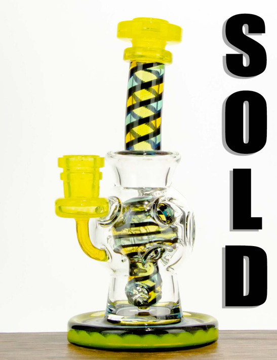 UV yellow & blue Faberge Rig by dynamic glass #576