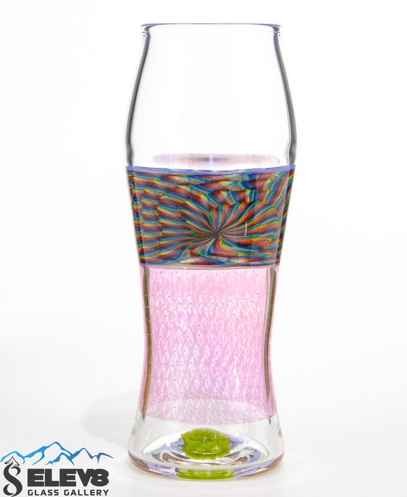Trippy Tech Fumed Bubble Trap Pint Glass by Steve Kelnhofer #73
