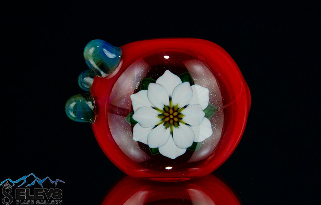 Red Flower Spoon by Colt Glass and Florin Glass #396