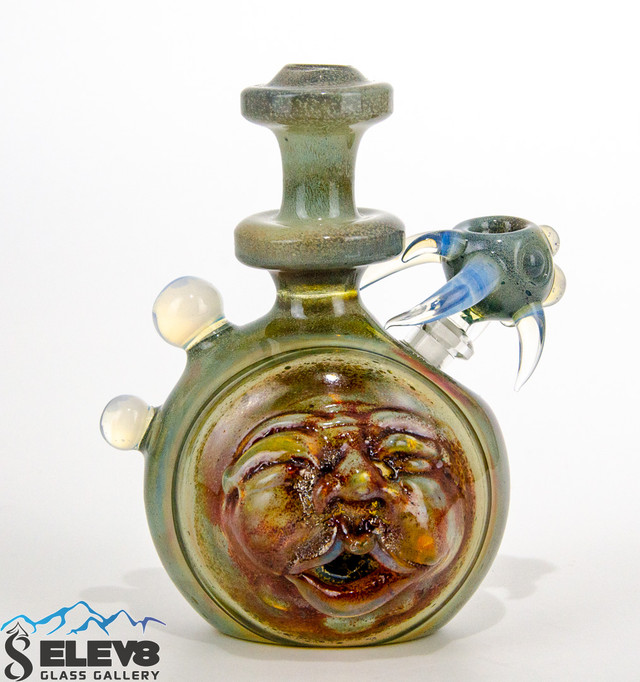 Moon Flask Bubbler by Bearclaw Glass #819