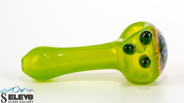 Green Flower Spoon by Colt Glass and Florin Glass #400