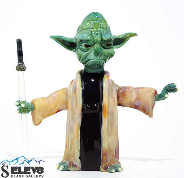 Water Pipe Bong - Yoda Rig with Lightsaber by John Fischbach #908