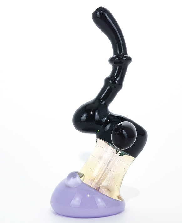Bubbler Water Pipe - Purple and Black Butter Bubbler by Steve K. #913