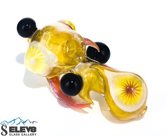 Flower Pipe - Fumed Orange and Pink Jammer by Ryan Bearclaw