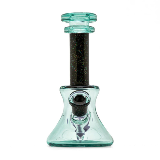 Water Pipe Bong - Turquoise and Crushed Opal Time Tube by Happy Time Glass #1001