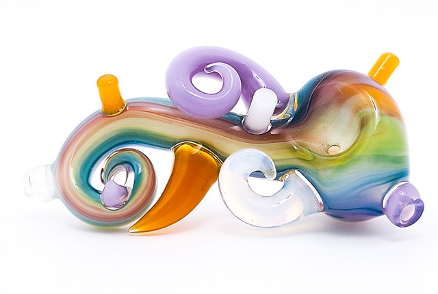 Flower PIpe - Elton John Rocket Man Funky Seahorse Spoon by Shimkus Glass #464