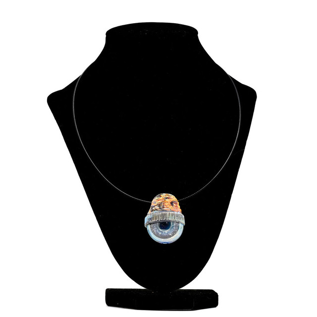 Glass Jewelry - Eye Beanie Pendant by Junkie Glass #129