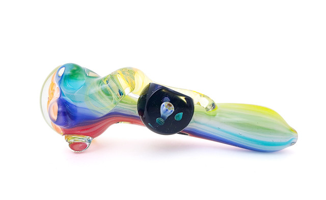 Flower Pipe - Elton John Butter Spoon with Faceted Planet Marble by Steve Kelnhofer #20 Flower Pipe - Elton John Butter Spoon with Faceted Planet Marble by Steve Kelnhofer #20
