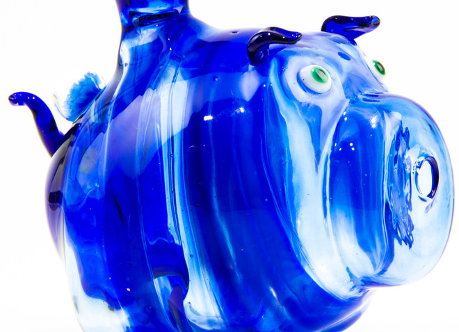 Blue Pig Dab Rig with Flower Marble by Skoeet #187