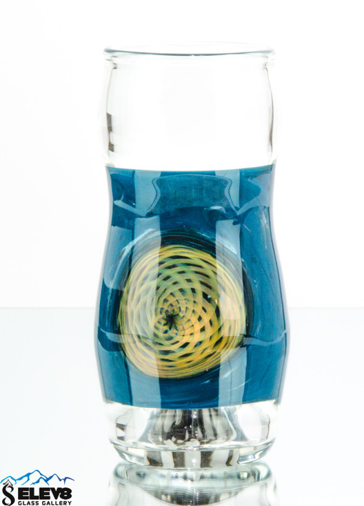 Custom drinking Glass or Cup  with fumed ratichilo window and marbled color#6