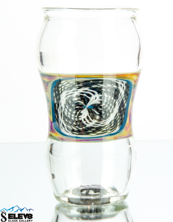 Custom drinking Glass or Cup  with fumed ratichilo window and marbled color#7