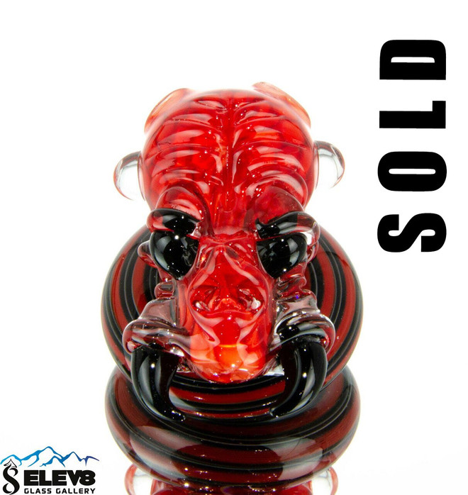 Custom Red Wasp Knob by Shuhbuh Glass and Elev8 Premier #57