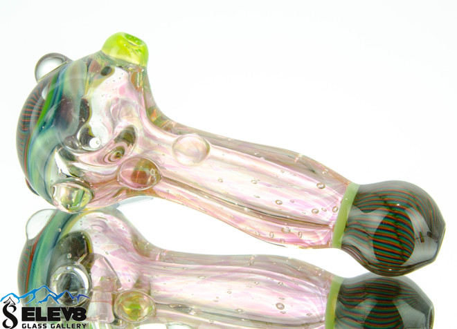 Fumed Trippy tech and wig wag  with UV action Spoon by Steve Kelnhofer #140