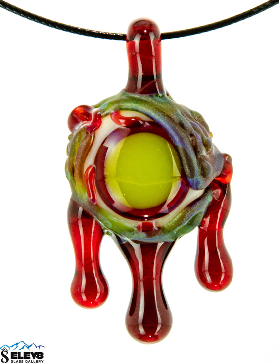 Yellow Eye Pendant by Sean O'tron Glass Works  #5