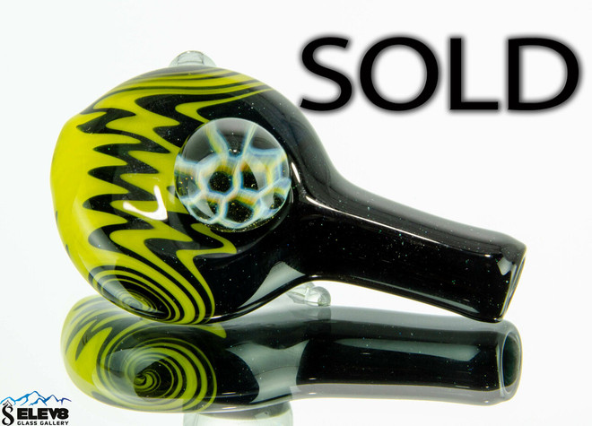 Black and Yellow UV Honeycomb Custom Mouthpiece by Steve Kelnhofer #304