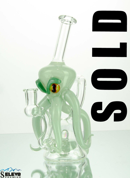 Mint Octopus Recycler by Als Boro Creations  #467