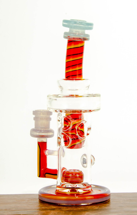 Red & Blue Fab Tube by dynamic glass #582