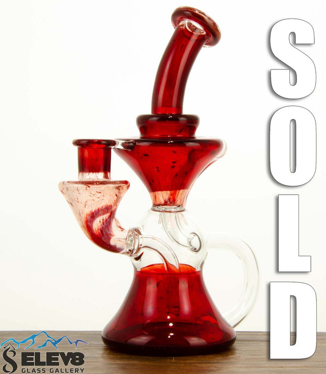 Red Frit Color Klein Recycler #2 by Happy Time Glass 635