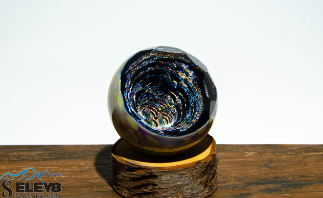 Custom Faceted Vortex Marble by Vincent Glass Works #7