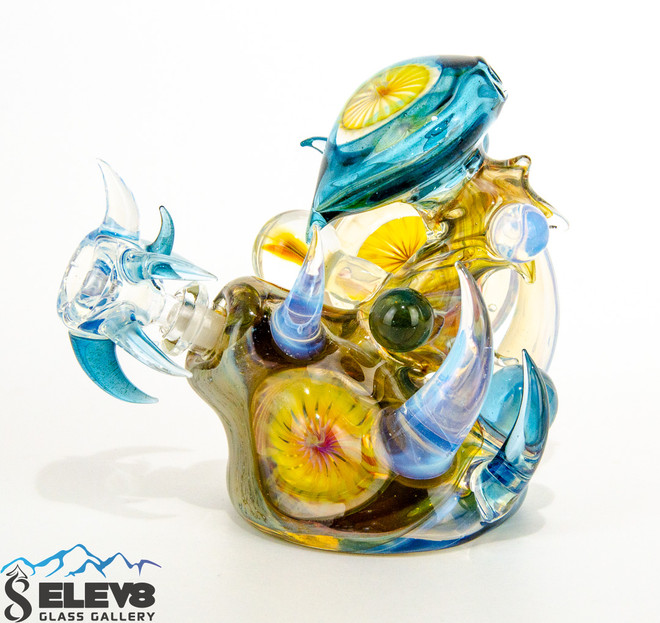 Stardust and Ghost Bubbler by Bearclaw Glass #822