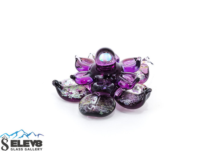 Dichro Spinner Flower Pendant by Mars Glassworks #107