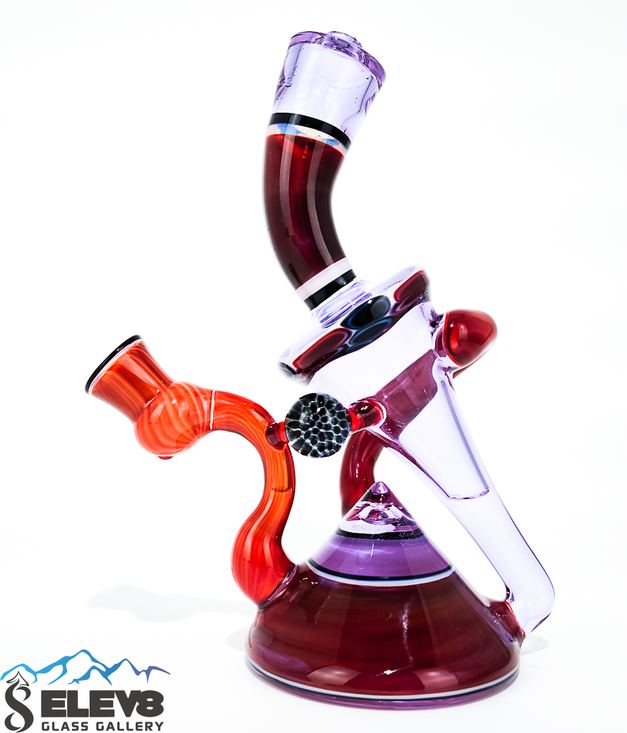Water Pipe Bong - Blood Butter Moving Forward Recycler by Steve K #880