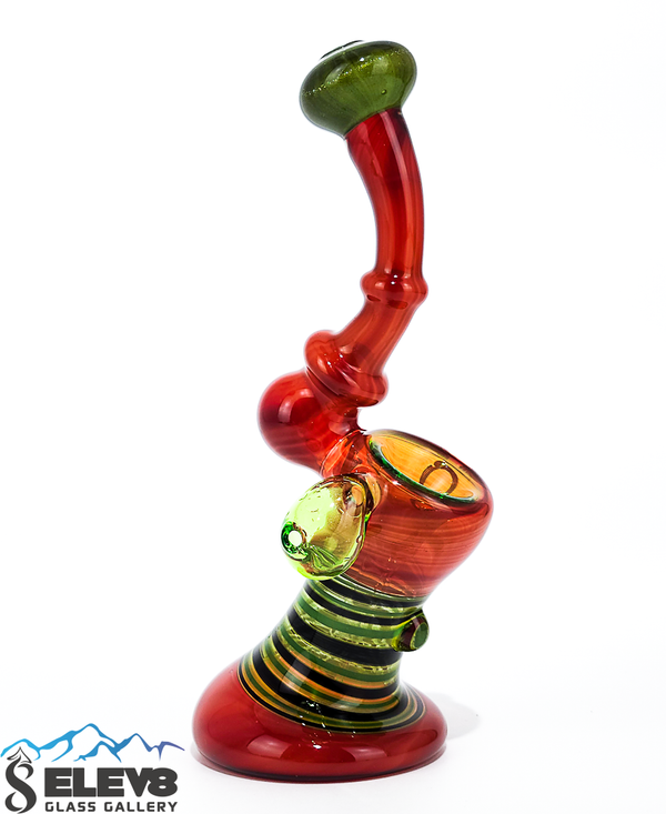 Bubbler Water Pipe - Blood Butter and Line Work Bubbler by Steve Kelnhofer #881