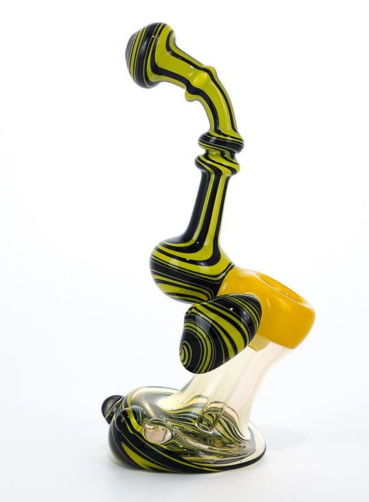 Bubbler Water Pipe - Goldmember Butter and Line Work Bubbler by Steve K #910