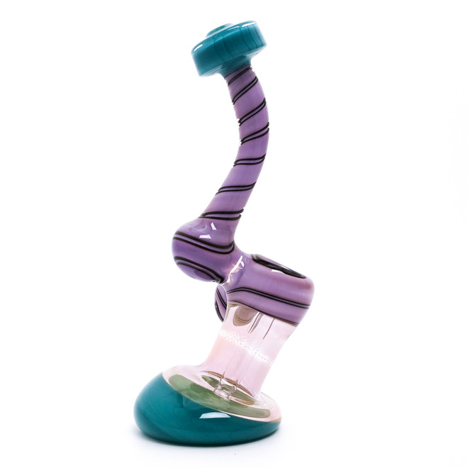 Bubbler Water Pipe - Ocean and I Love Lucy Butter Bubbler with Fuming by Steve Kelnhofer #936