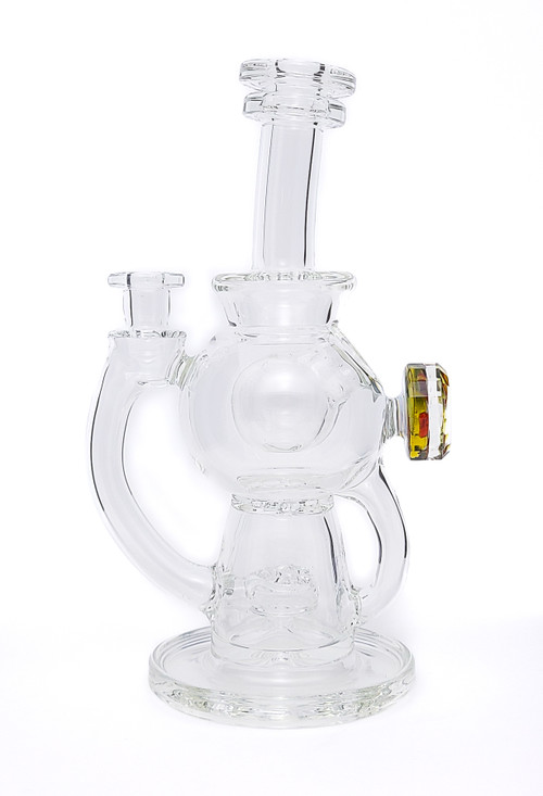 Water Pipe Bong - Clear Globetrotter Recycler by Dynamic Glass #1041