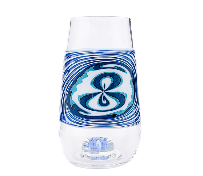 Drinking Glass - Trippy Blue Wig Wag Pint Glass by Steve K. #50