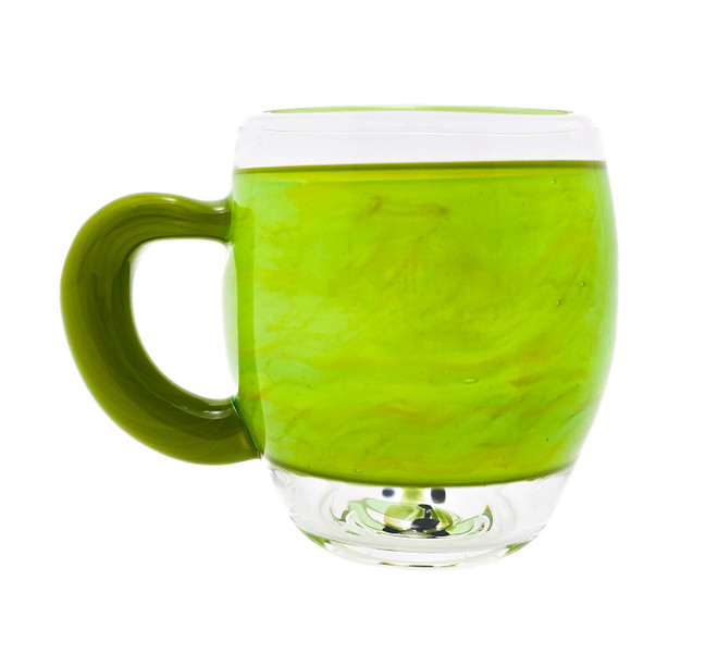 Green Machine Hand Crafted Glass Coffee Mug #105