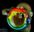 Fumed Cobalt & Trippy tech pipe with wig wag window & more trippy techwindow  by Steve Kelnhofer #148