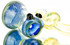 Cobalt alienskin bubbler w implosion marble by Steve Kelnhofer #523