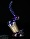 Bubbler Water Pipe - Cobalt and Dichro Bubbler by Steve K #920