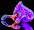 Flower Pipe - Wig Wag Sherlock Pipe with UV Accents by Andy G. #489