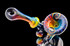 Flower Pipe - Wig Wag Sherlock Pipe with UV Accents by Andy G. #490