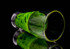 Handmade green glass drinking glass #108