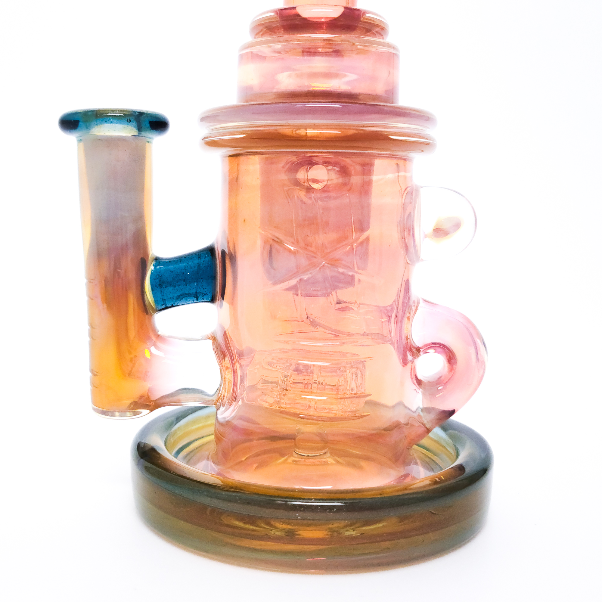 Water Pipe Bong - Gold Fume and Stardust Klein Recycler by