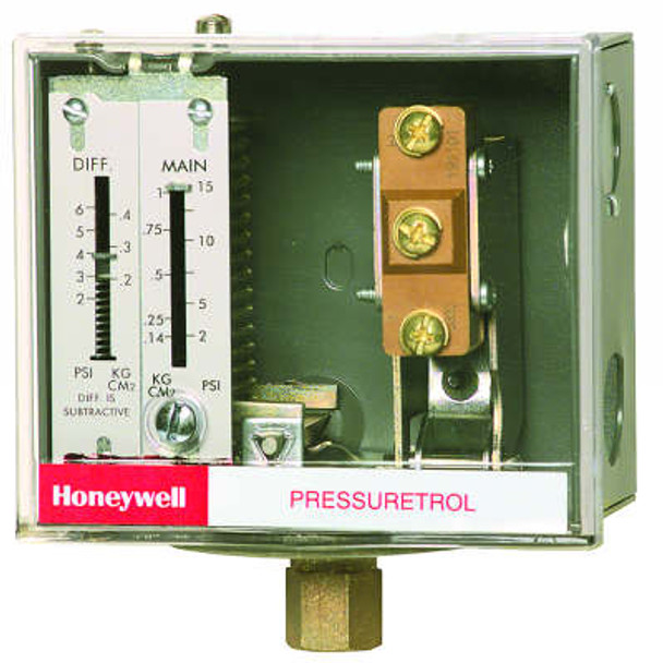 Honeywell L404F1375 Pressuretrol,5-50#,Open Lo,Snap