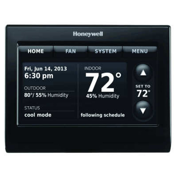 Honeywell THX9421R5021BB Black Prestige Stat W/Red L Multi St