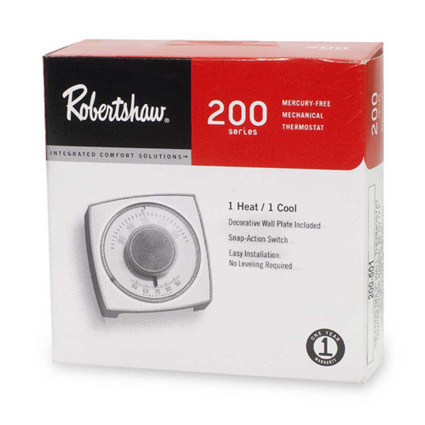 Robertshaw 200-402 48/86F, 24V Heat Only, Pos-Off, Thermostat