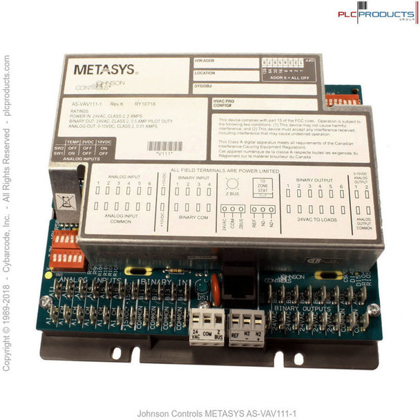 Johnson Controls AS-VAV111-701 VAV Digital Controller Remanufactured