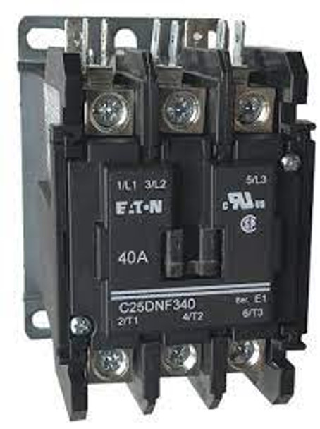 Cutler Hammer-Eaton C25DNF340T Electrical, Contactor, 24Vac 50/60Hz Coil Voltage, 3 Pole, 40 Amps